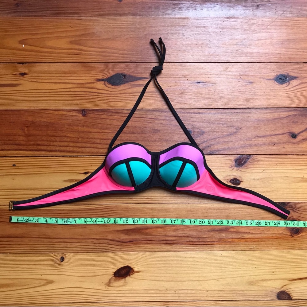 OP Tri-colored Bikini Top, EUC, L - Picture 4 of 13